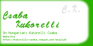 csaba kukorelli business card